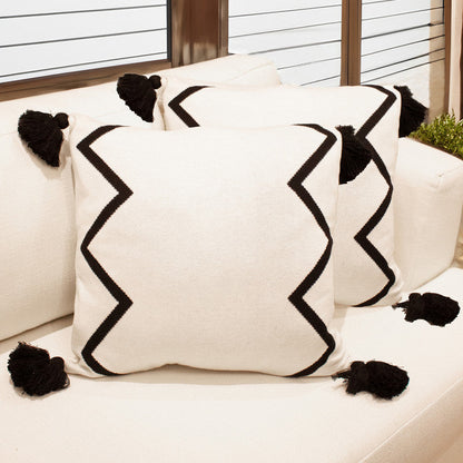 Chevron Tassel Accent Pillow