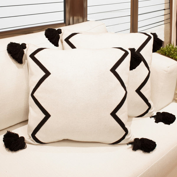Chevron Tassel Accent Pillow