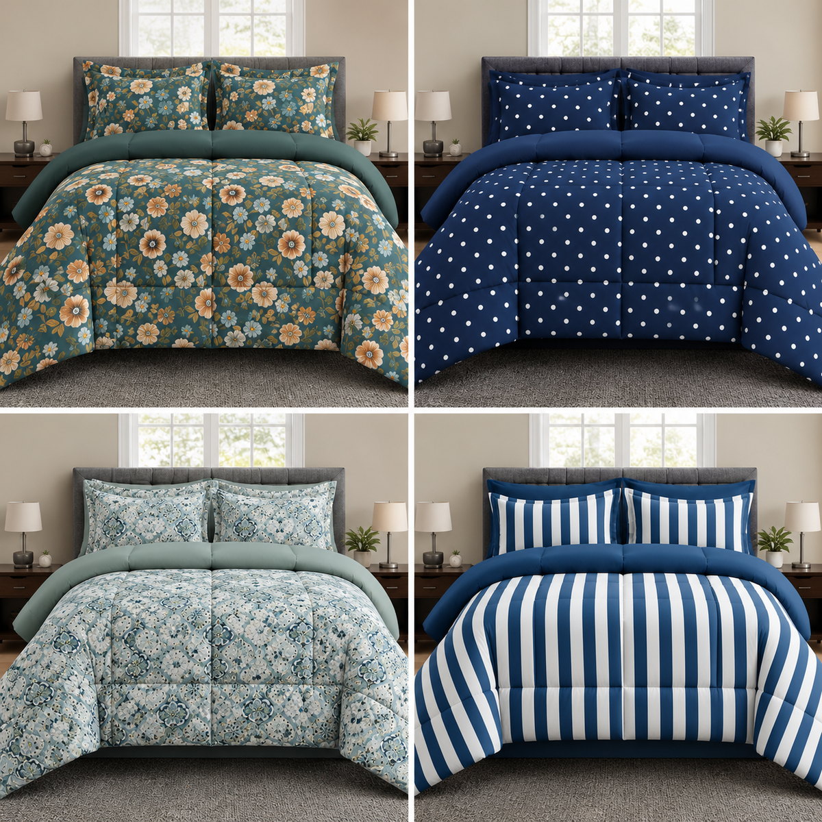 3-Piece Comforter Set: Case Pack 1