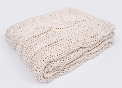 Chunky Cable Knit Throw