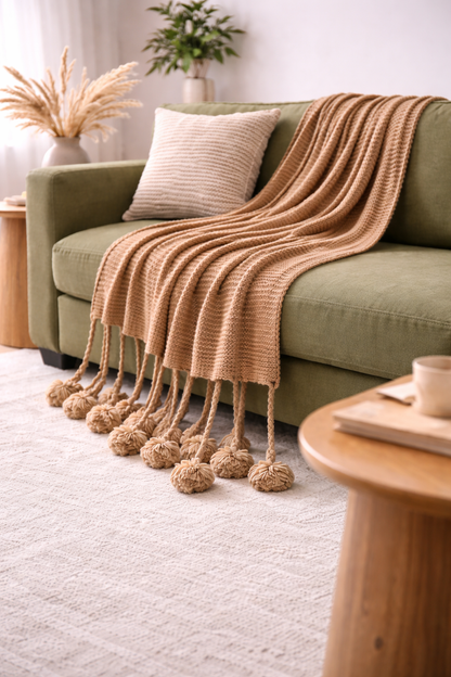 Tassel Knit Throw