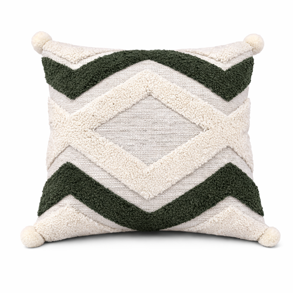 Tuft Chevron Diamond Accent Pillow