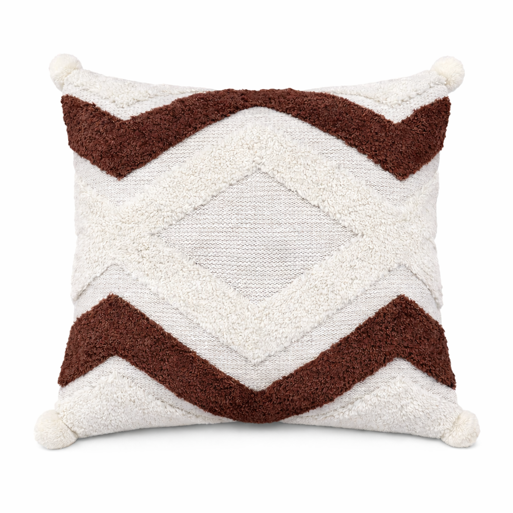Tuft Chevron Diamond Accent Pillow